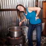Jamie stirring the onions! 